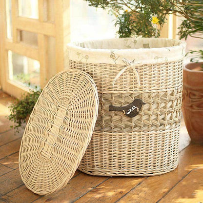Panier à Linge en Osier avec Couvercle Oliva