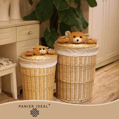 Panier à Linge en Osier Bébé Ourson