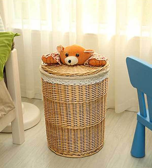Panier à Linge en Osier Bébé Ourson