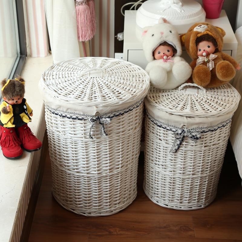 Panier en Osier Linge blanc opale