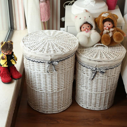 Panier en Osier Linge blanc opale
