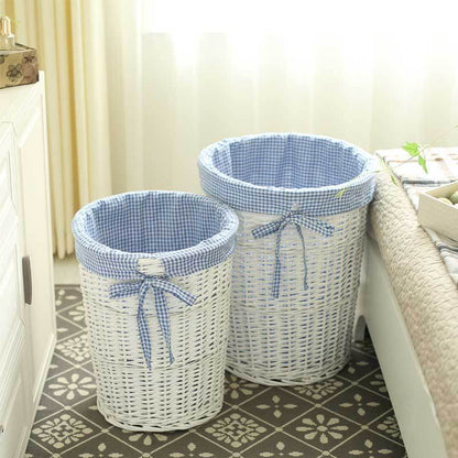 bac à linge osier blanc