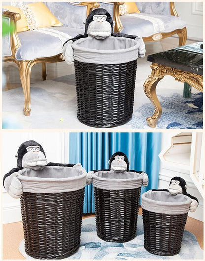 Panier à Linge en Osier Couleur Noir Gorilla