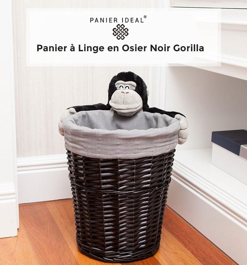 Panier à Linge en Osier Couleur Noir Gorilla