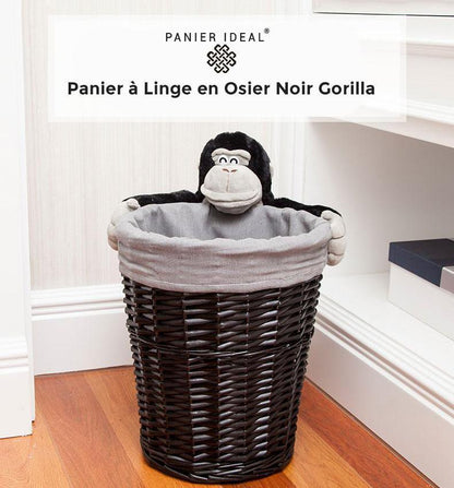 Panier à Linge en Osier Couleur Noir Gorilla