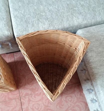 Panier à Linge en Osier d'Angle Traditionnel