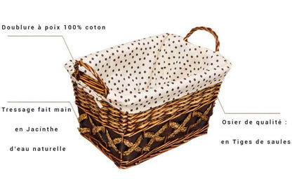 Panier à Linge en Osier de Salle de Bain
