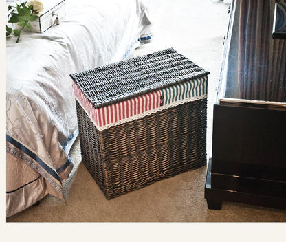 Panier à Linge en Osier Double Compartiment Utah