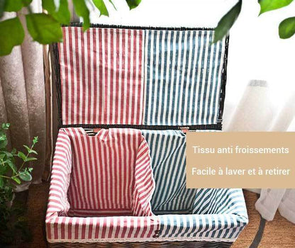 Panier à Linge en Osier Double Compartiment Utah