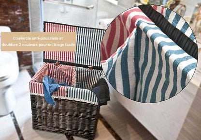 Panier à Linge en Osier Double Compartiment Utah