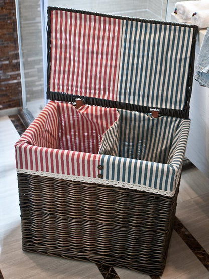 Panier à Linge en Osier Double Compartiment Utah
