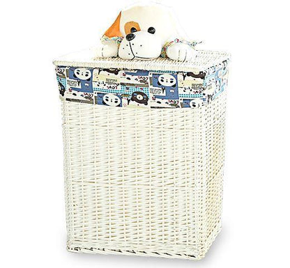 Panier à Linge en Osier Doublure Tissu Cartoon
