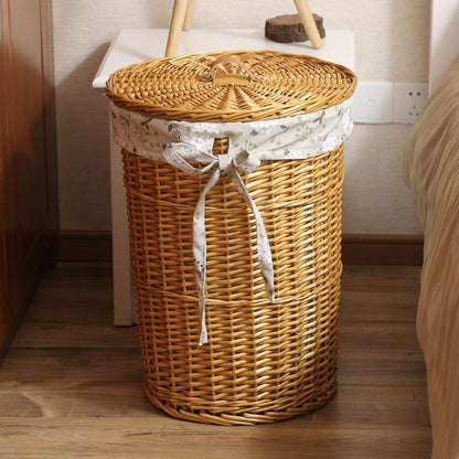 corbeille ronde à Linge en Osier Jaune