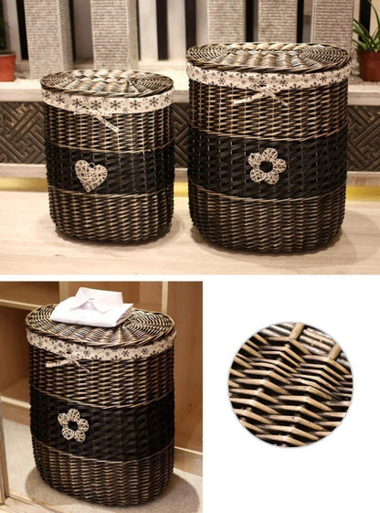 Panier à Linge en Osier  Noir Désir