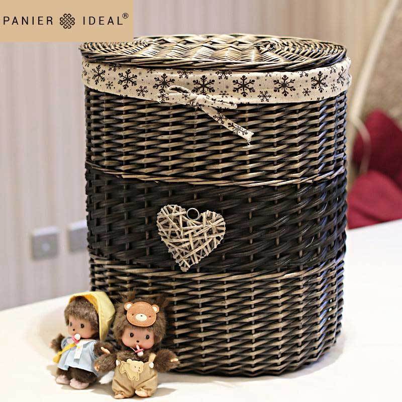 Panier à Linge en Osier  Noir Désir