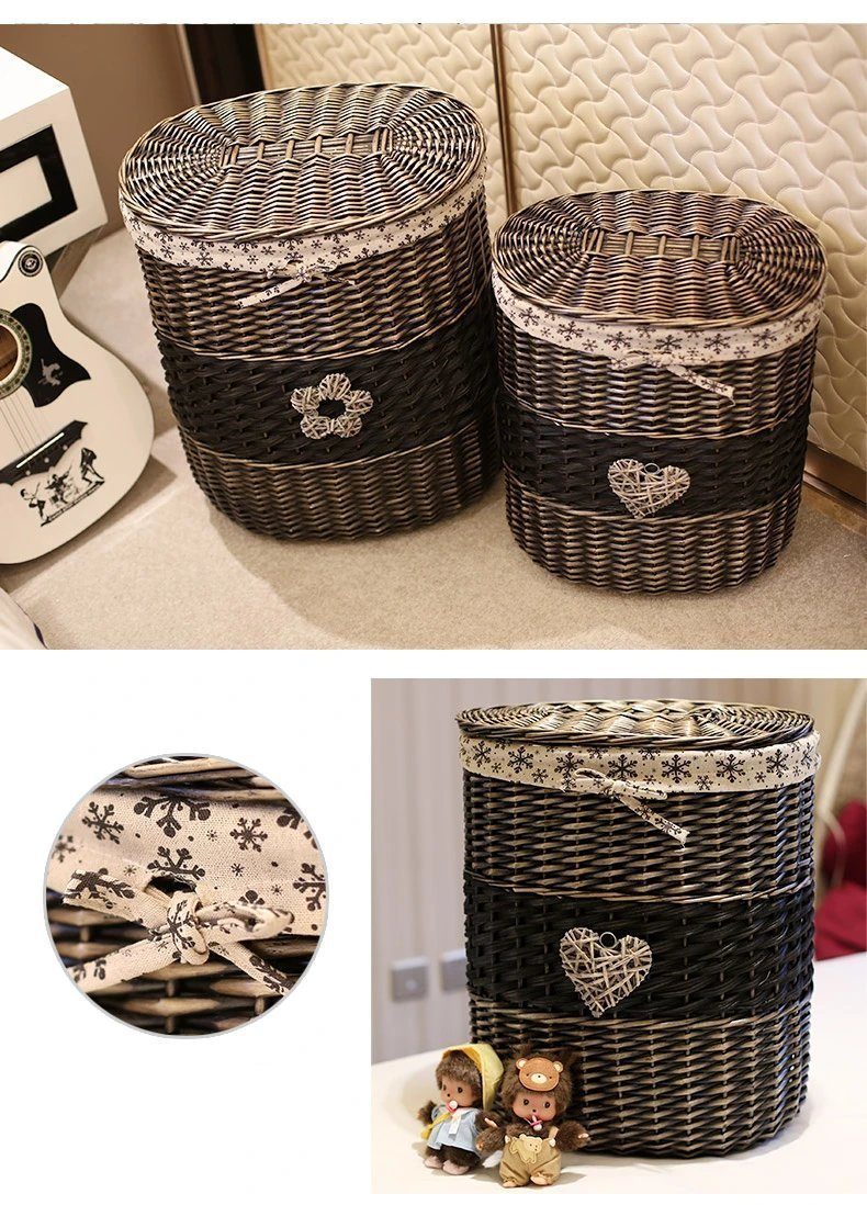 Panier à Linge en Osier  Noir Désir