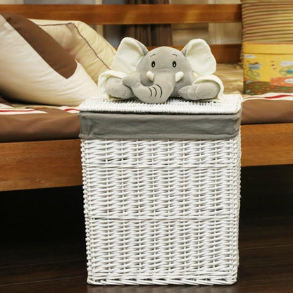 Panier à Linge en Osier Peluche Éléphant