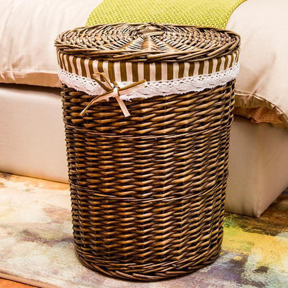 Panier à Linge en Osier Rond Casamance