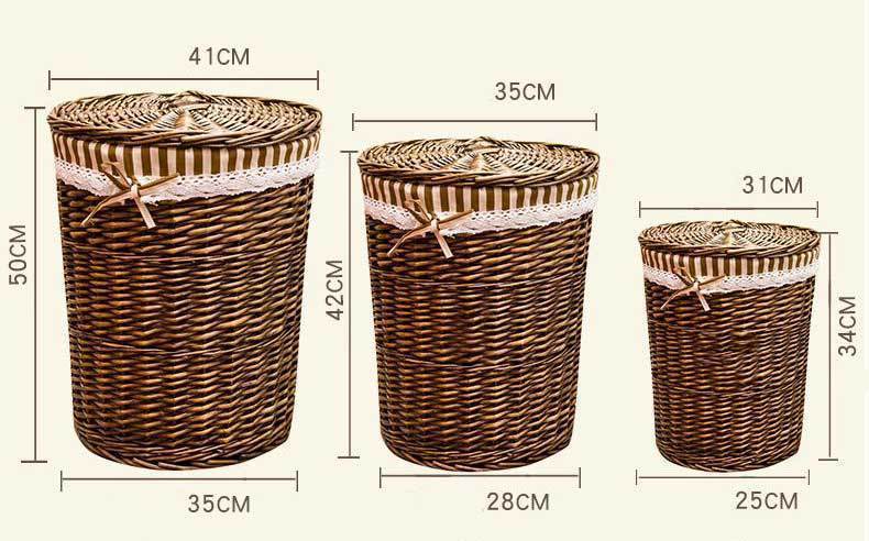 Panier à Linge en Osier Rond Casamance