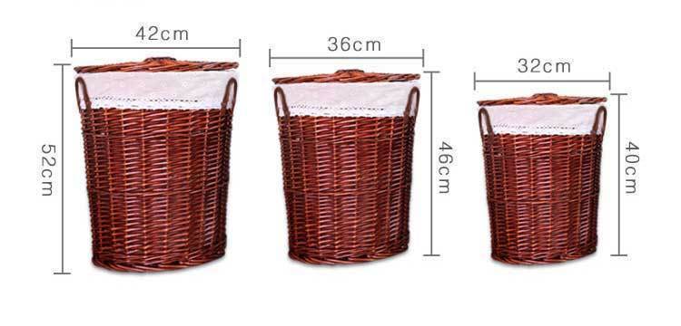 Panier à Linge en Osier Rouge Salix