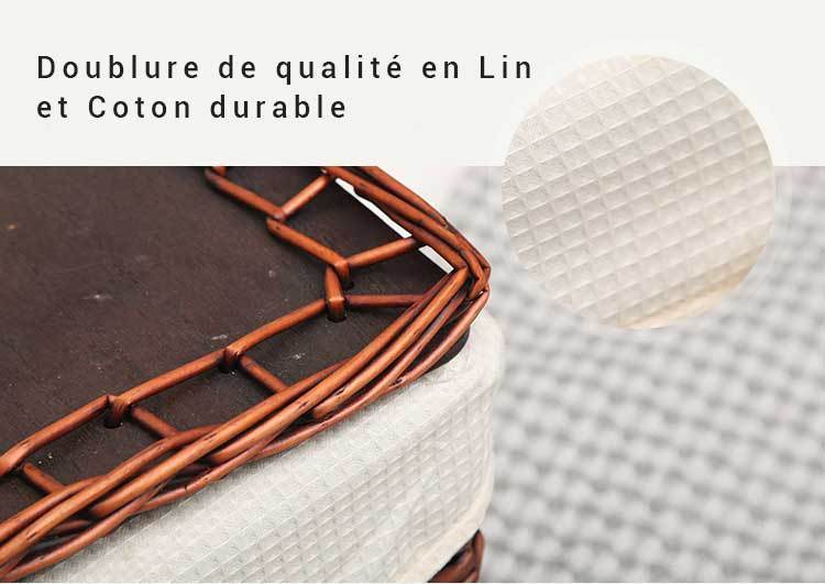 Panier à Linge en Osier à Roulettes Delecta