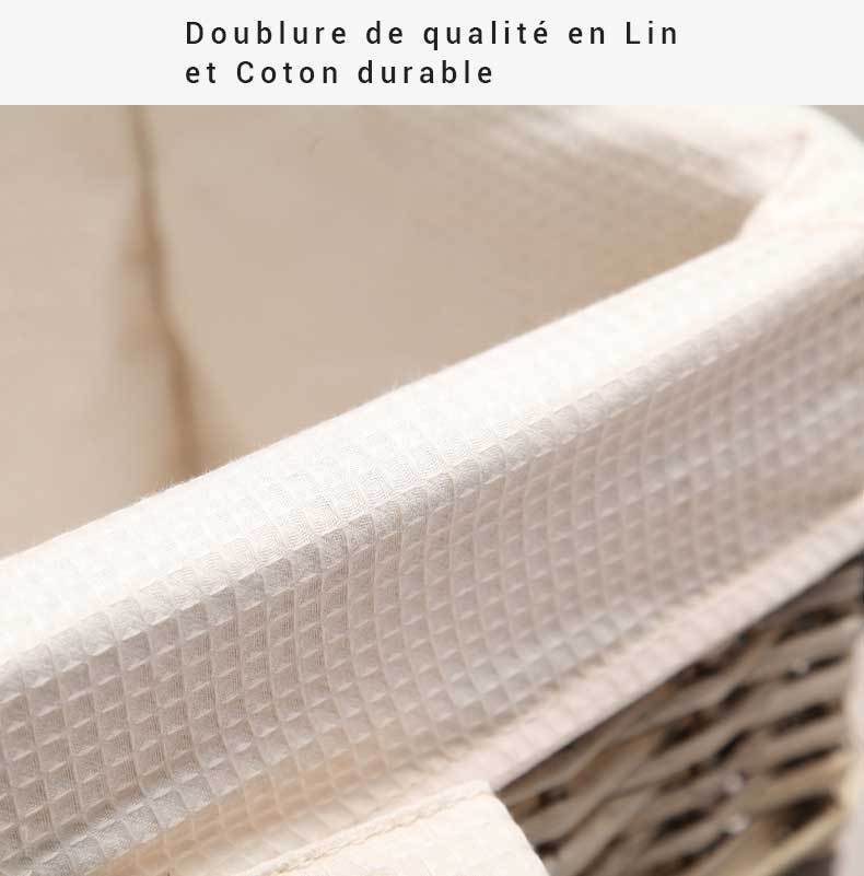 Panier à Linge en Osier sur Roulettes Opéra