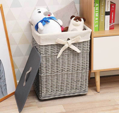 Panier à Linge en Osier sur Roulettes Opéra