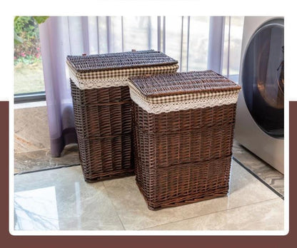 Panier à Linge en Osier Vintage