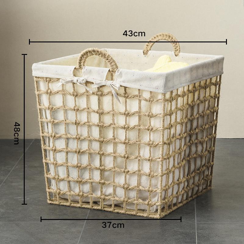Panier à Linge en Rotin Carré Scandinave