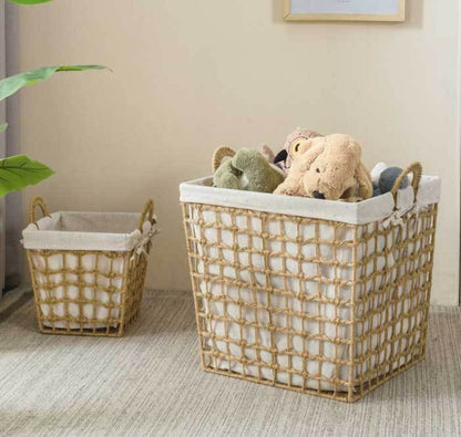 Panier à Linge en Rotin Carré Scandinave