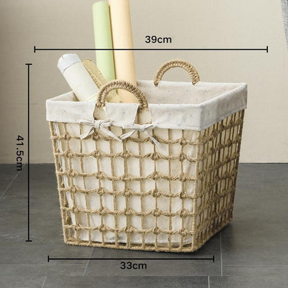 Panier  carré de Rotin à Linge