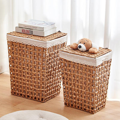 Panier à Linge en Rotin Imitation Teddy