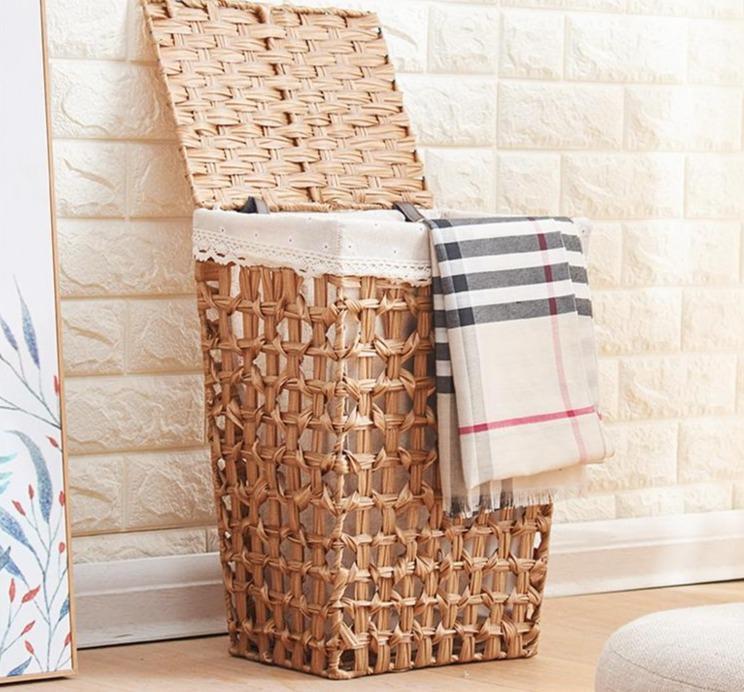 Panier à Linge en Rotin Imitation Teddy
