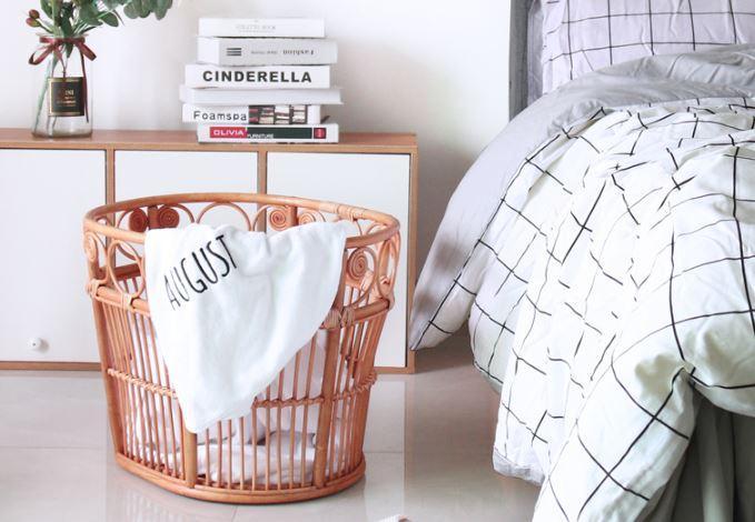 Panier à linge en Rotin Ovatio