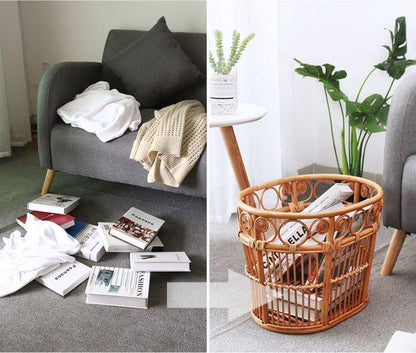 Panier à linge en Rotin Ovatio