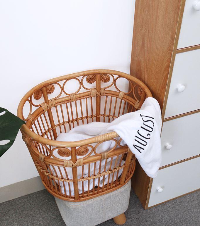 Panier à linge en Rotin Ovatio