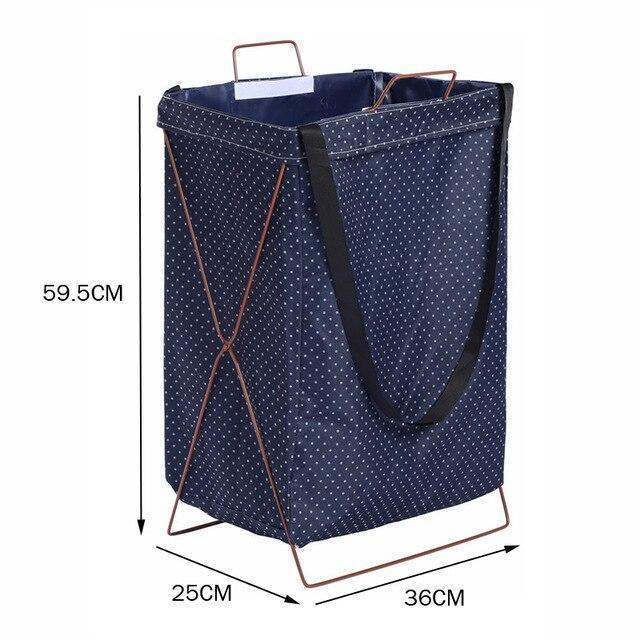 Panier à Linge en Tissu Bleu Marine
