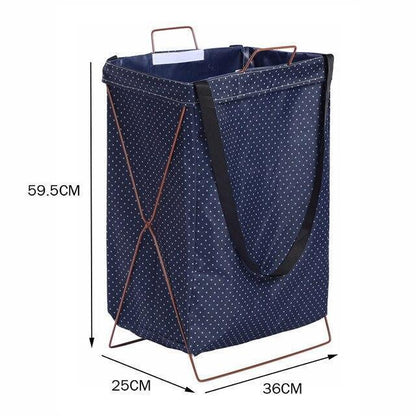 Panier à Linge en Tissu Bleu Marine