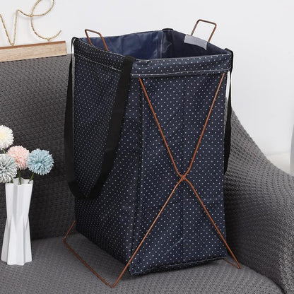 Panier à Linge en Tissu Bleu Marine