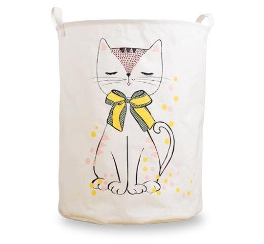 Panier à Linge Enfant Chat Blanc