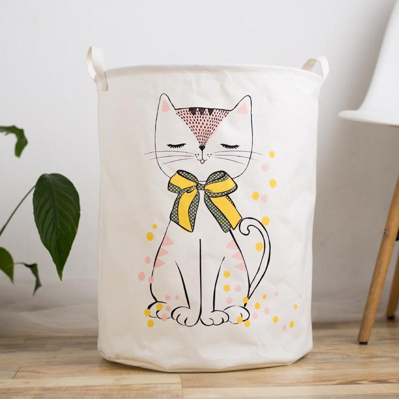 Panier à Linge Enfant Chat Blanc