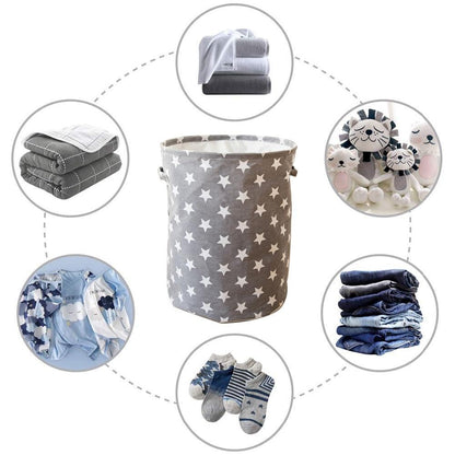 Panier à Linge Enfant Gris Étoilé