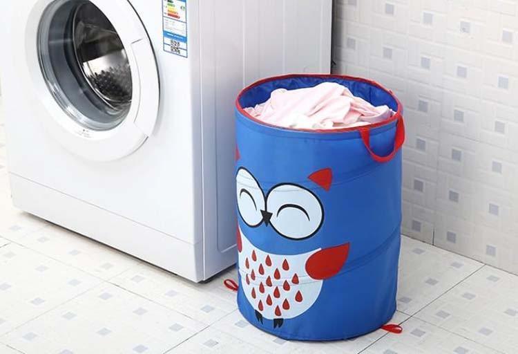 Panier à Linge Enfant Pliable Bleu Joker