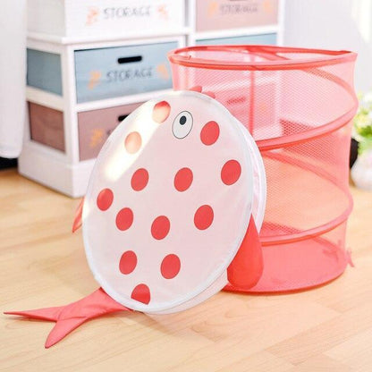 panier à linge enfant rose