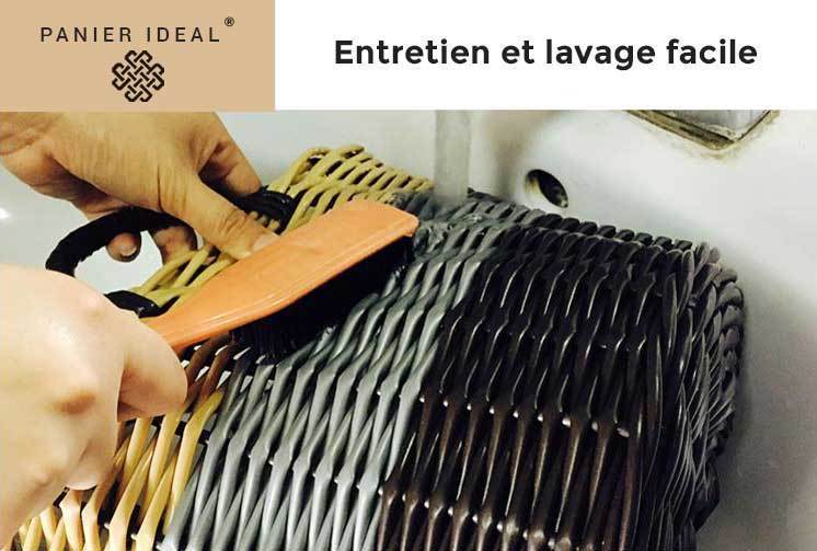 Panier à Linge Imitation Osier Simili
