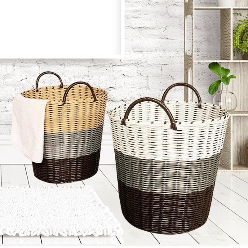 Panier à Linge Imitation Osier Simili
