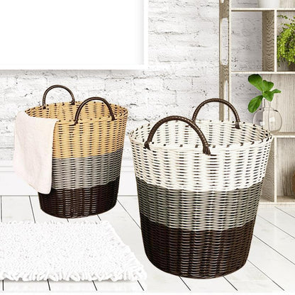 Panier à Linge Imitation Osier Simili