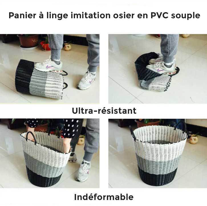 Panier à Linge Imitation Osier Simili
