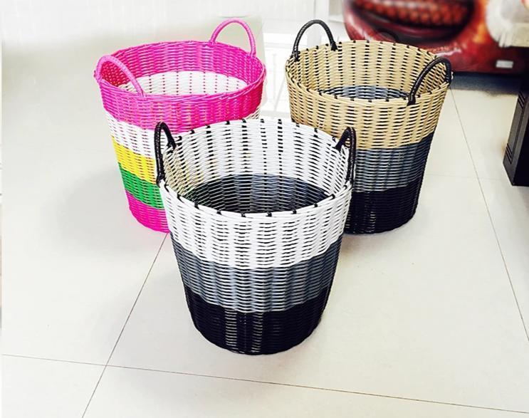 Panier à Linge Imitation Osier Simili