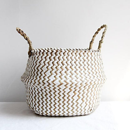 Panier pour le Linge en Jonc de Mer Naturel